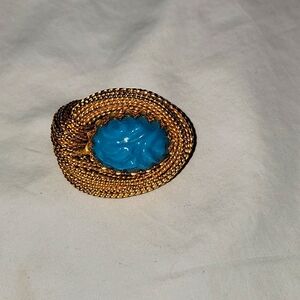 Vintage Brooch with faux turquoise